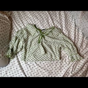 SHEIN green floral top